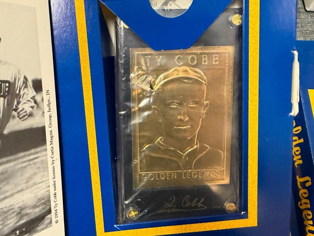 GOLDEN LEGENDS OF BASEBALL GOLD FINISH CARDS WITH STANDS - 8