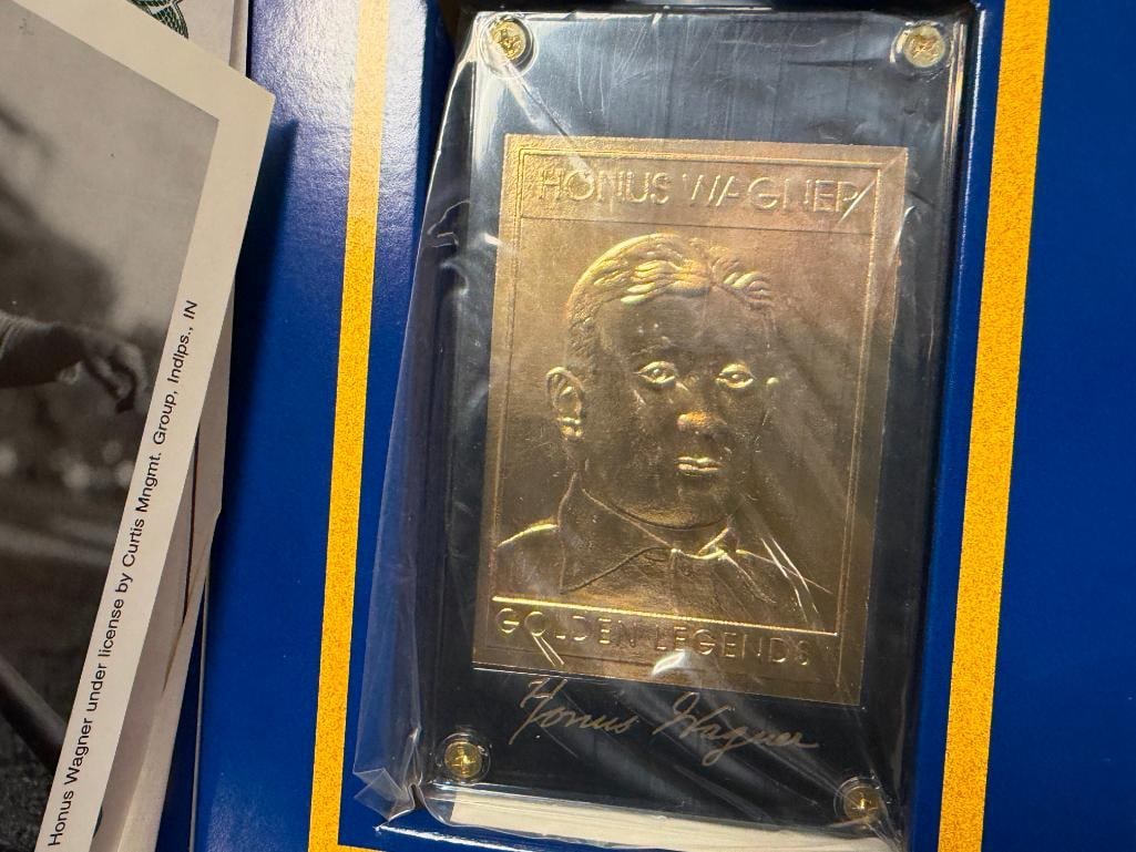 GOLDEN LEGENDS OF BASEBALL GOLD FINISH CARDS WITH STANDS - 9