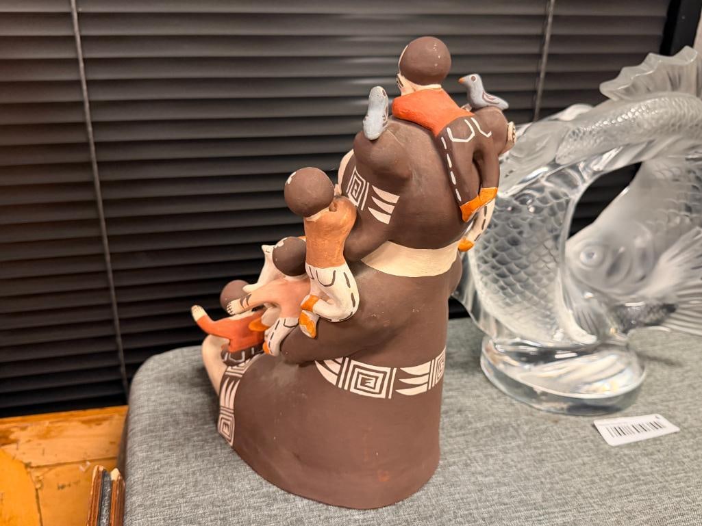 CHRISTINE AGGIE HENDERSON - PANCHO CELEBRATED ACOMA PUEBLO POTTERY ARTIST LARGE STORYTELLER DOLL - 8
