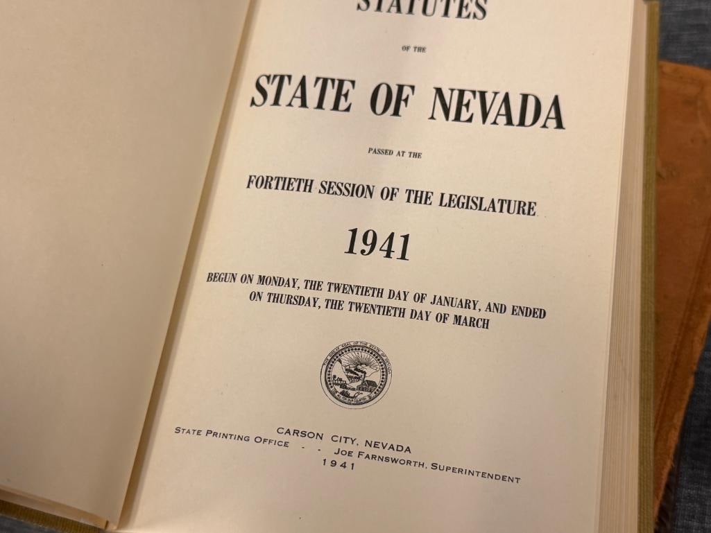 NEVADA 40TH SESSION LEGISLATURE OF THE STATE OF NEVADA 1941, 1910 REPORTS OF CASES STATE OF NEVADA - 10