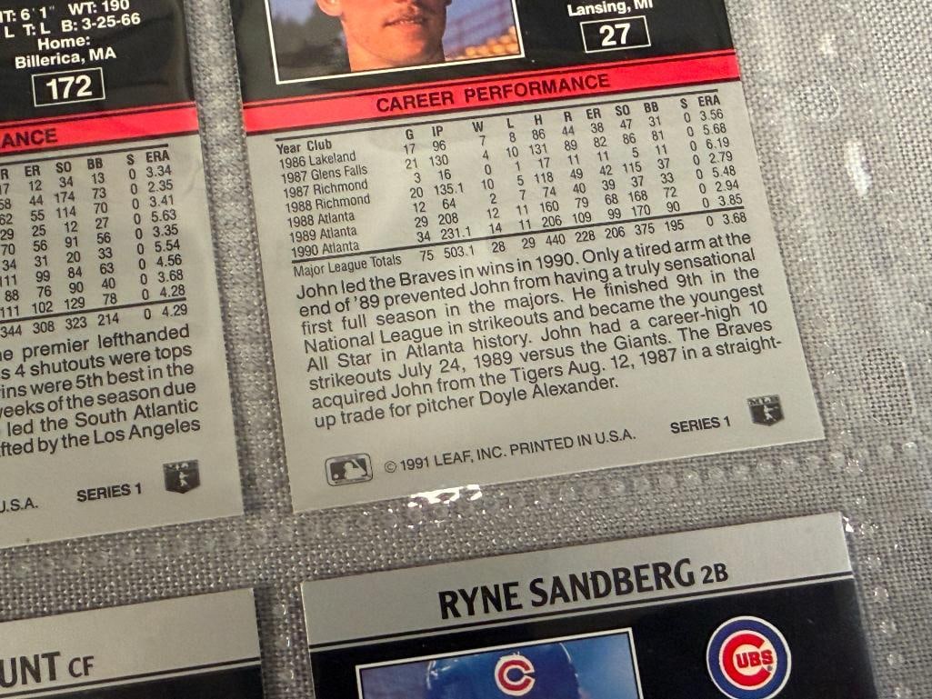 1991 LEAF BASEBALL CARDS HALL OF FAME / STARS ROBIN YOUNT, GREG MADDUX, OZZIE SMITH, JOHN SMOLTZ - 11