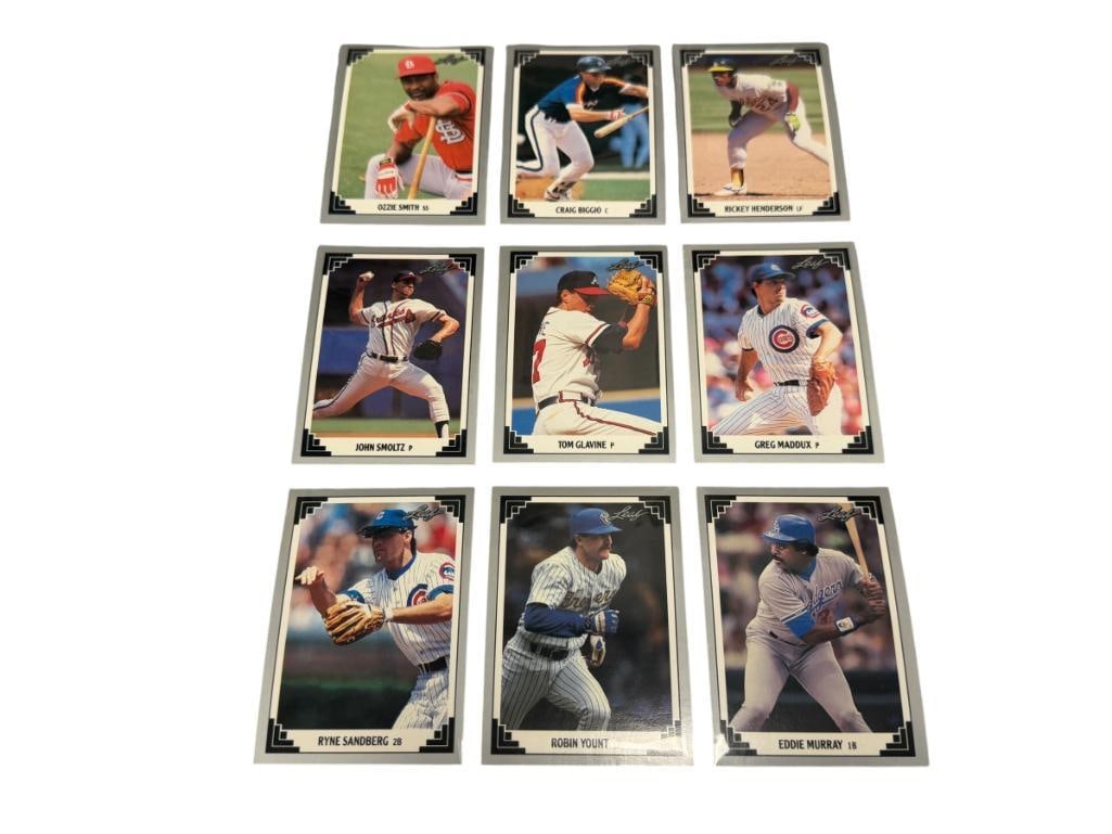 1991 LEAF BASEBALL CARDS HALL OF FAME / STARS ROBIN YOUNT, GREG MADDUX, OZZIE SMITH, JOHN SMOLTZ (1 of 11)