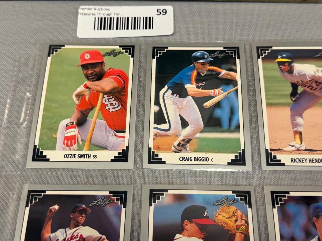1991 LEAF BASEBALL CARDS HALL OF FAME / STARS ROBIN YOUNT, GREG MADDUX, OZZIE SMITH, JOHN SMOLTZ - 2