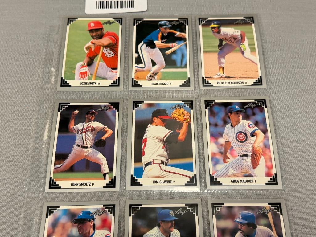 1991 LEAF BASEBALL CARDS HALL OF FAME / STARS ROBIN YOUNT, GREG MADDUX, OZZIE SMITH, JOHN SMOLTZ - 3