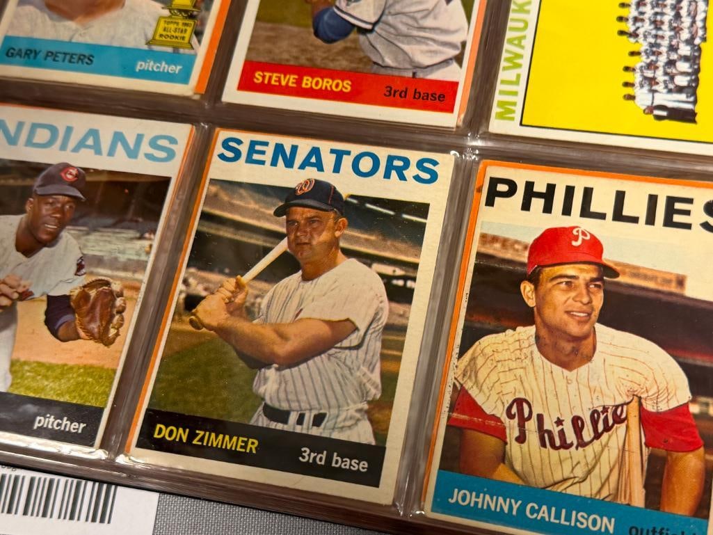 1964 TOPPS BASEBALL CARD SET NEAR COMPLETE WITH ROOKIES, HALL OF FAMERS, STARS - 16