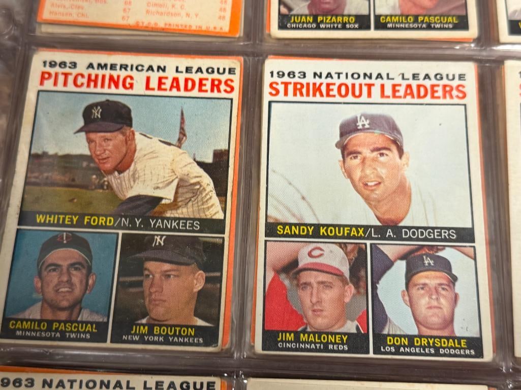 1964 TOPPS BASEBALL CARD SET NEAR COMPLETE WITH ROOKIES, HALL OF FAMERS, STARS - 2