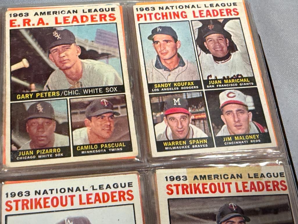 1964 TOPPS BASEBALL CARD SET NEAR COMPLETE WITH ROOKIES, HALL OF FAMERS, STARS - 3