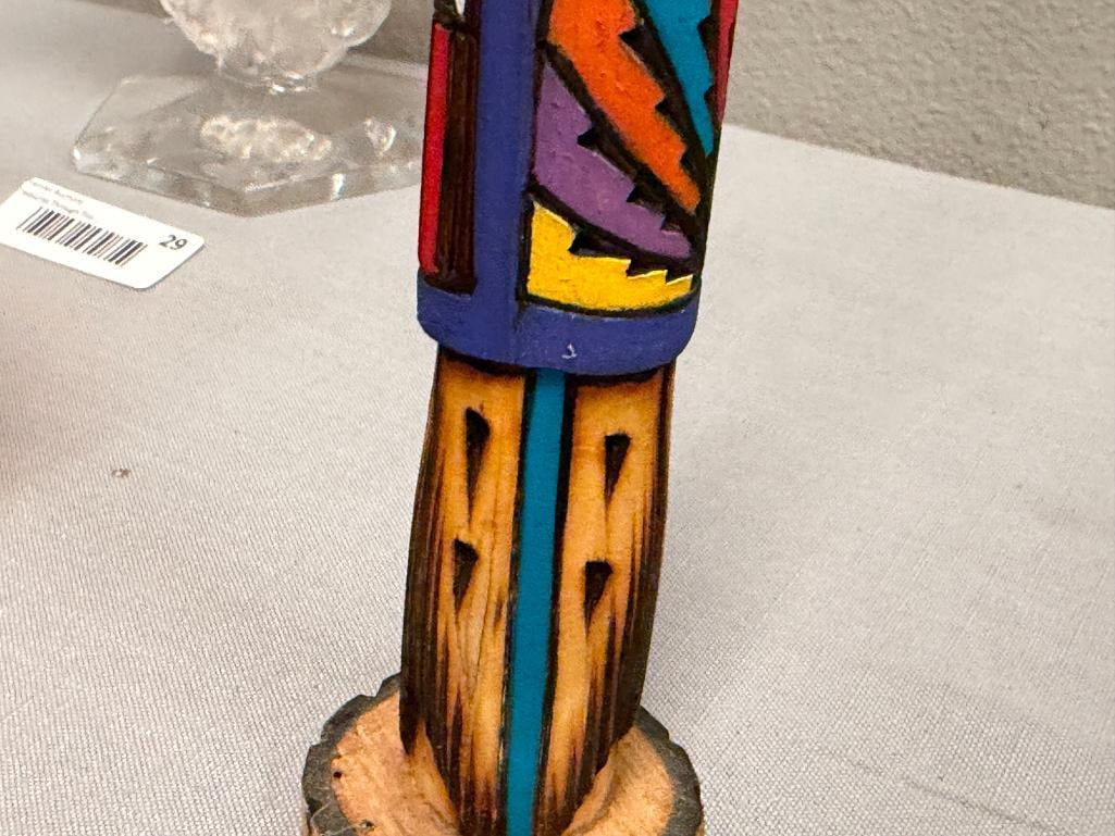 HAND CRAFTED COTTON WOOD KACHINAS SHALAKO AND SUN MORNING BY NANCY WOODMAN CALTON HARVEY - 7