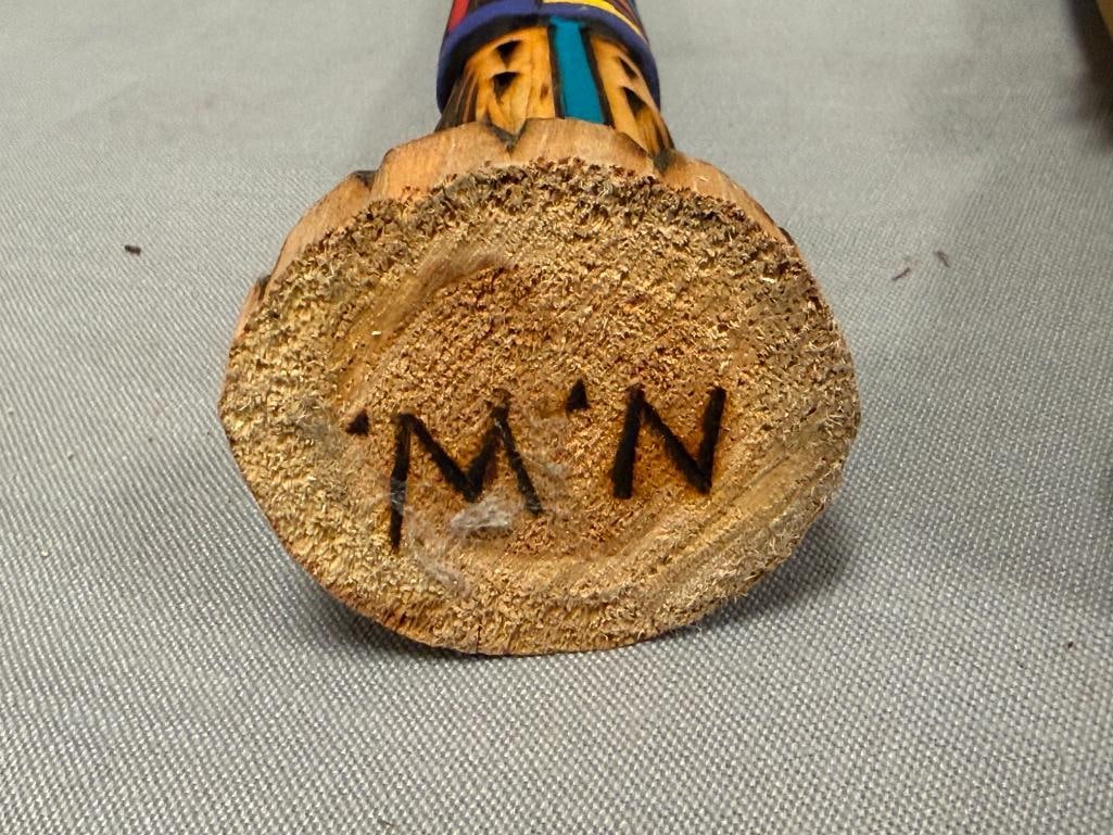 HAND CRAFTED COTTON WOOD KACHINAS SHALAKO AND SUN MORNING BY NANCY WOODMAN CALTON HARVEY - 9