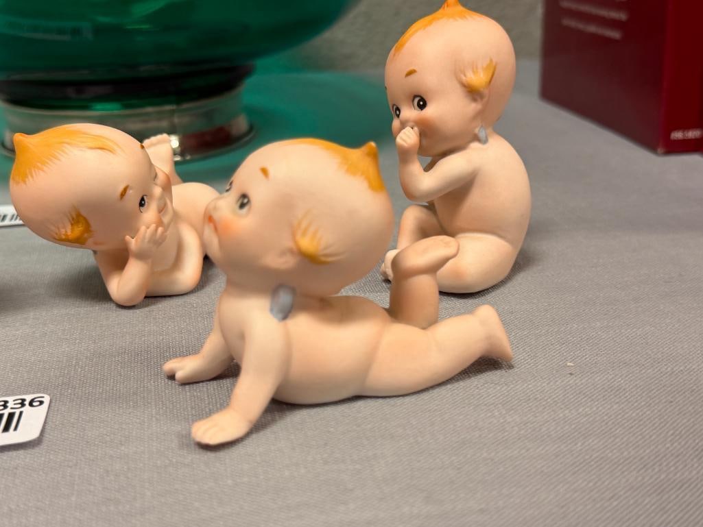 VINTAGE LEFTON'S CHINA HAND PAINTED PORCELAIN KEWPIE BABY DOLLS MADE IN JAPAN - 2