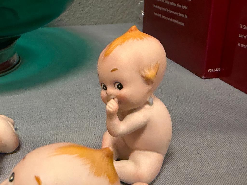 VINTAGE LEFTON'S CHINA HAND PAINTED PORCELAIN KEWPIE BABY DOLLS MADE IN JAPAN - 3