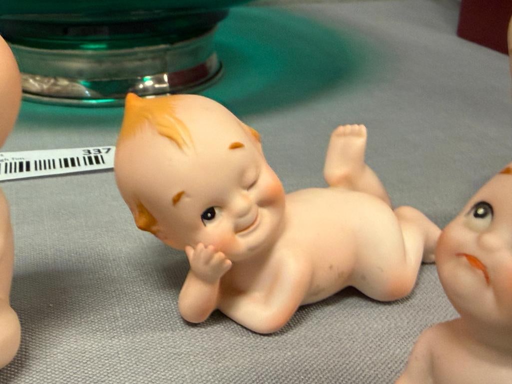VINTAGE LEFTON'S CHINA HAND PAINTED PORCELAIN KEWPIE BABY DOLLS MADE IN JAPAN - 4