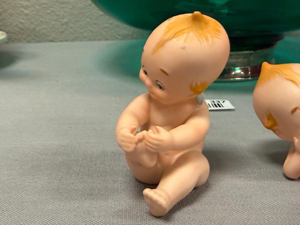 VINTAGE LEFTON'S CHINA HAND PAINTED PORCELAIN KEWPIE BABY DOLLS MADE IN JAPAN - 5