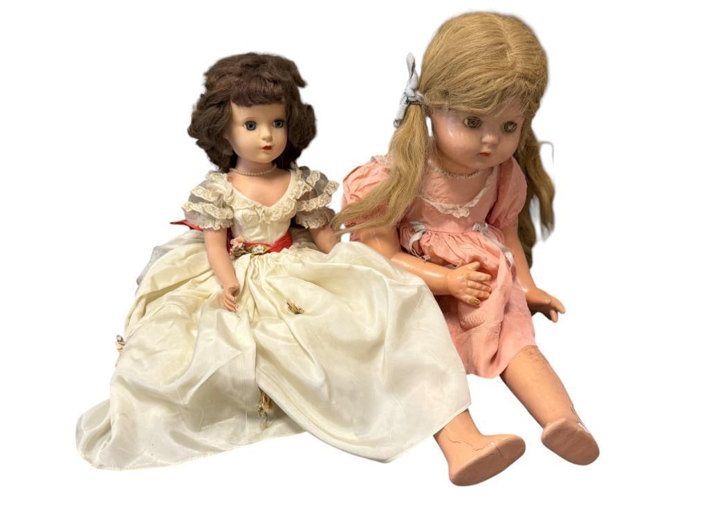 1940'S AND 1950'S MADAME ALEXANDER DOLLS SPECIAL GIRL AND MARGARET: COMPOSITE DOLL SHOWS DAMAGE