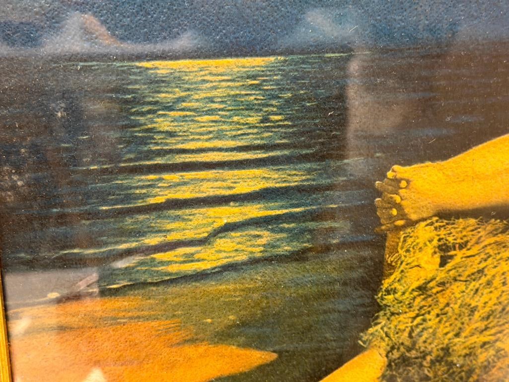 VINTAGE PRINT HAWAIIAN HULA GIRL UNDER FULLMOON - 5