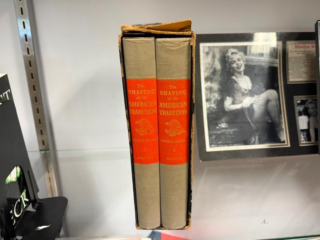 " THE SHAPING OF AMERICAN TRADITION " TEXT BY LOUIS M. HACKER HARDBACK BOOK COPYRIGHT 1947 - 2