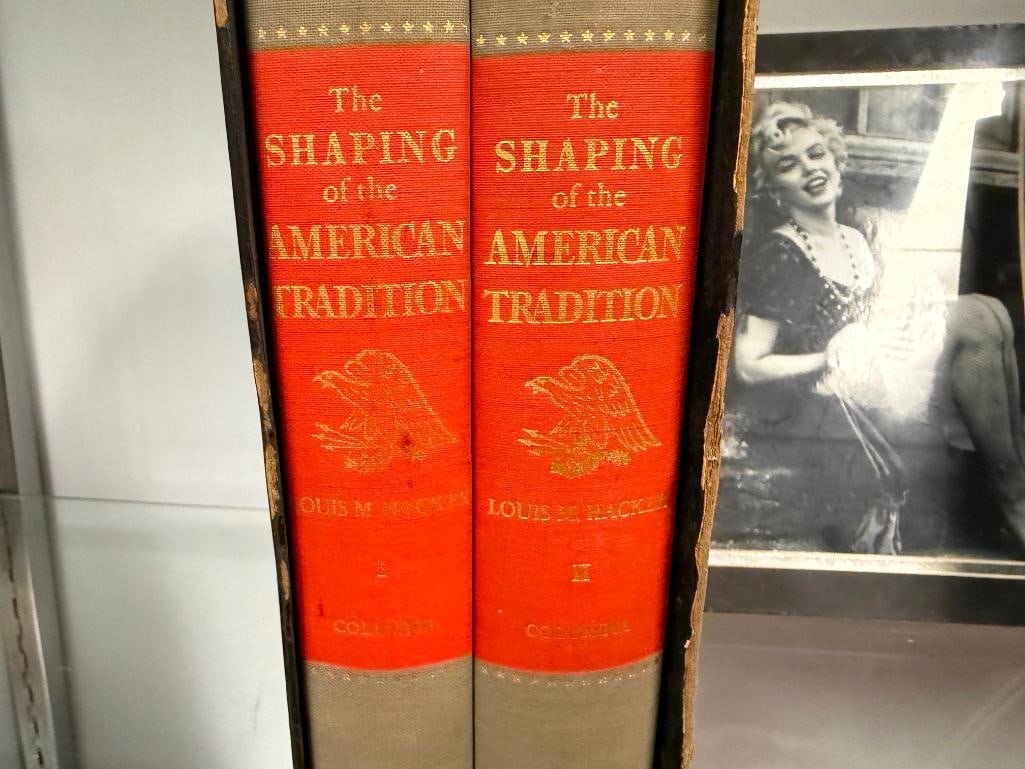 " THE SHAPING OF AMERICAN TRADITION " TEXT BY LOUIS M. HACKER HARDBACK BOOK COPYRIGHT 1947 - 5