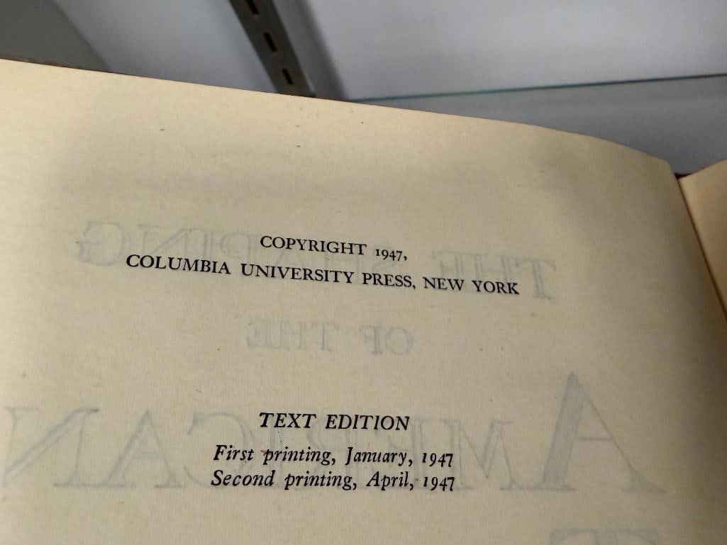 " THE SHAPING OF AMERICAN TRADITION " TEXT BY LOUIS M. HACKER HARDBACK BOOK COPYRIGHT 1947 - 8