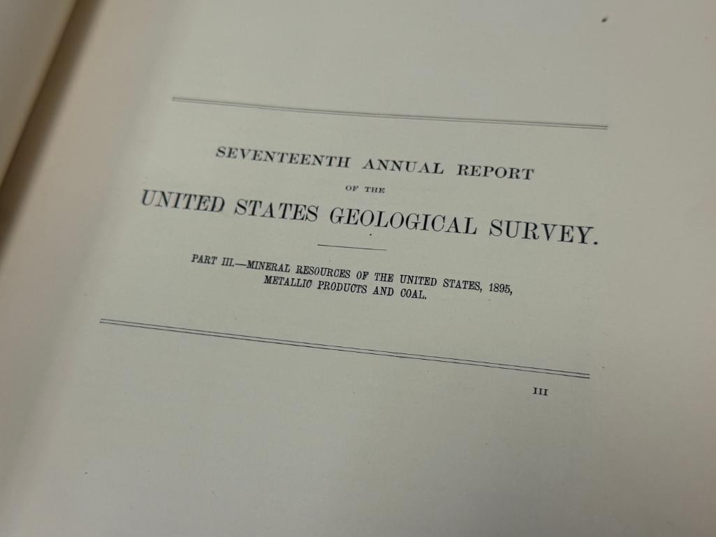 1896 17TH ANNUAL REPORT 1895-96 PART III MINERAL RESOURCES OF THE UNITED STATES ETALLIC PRODUCTS - 6