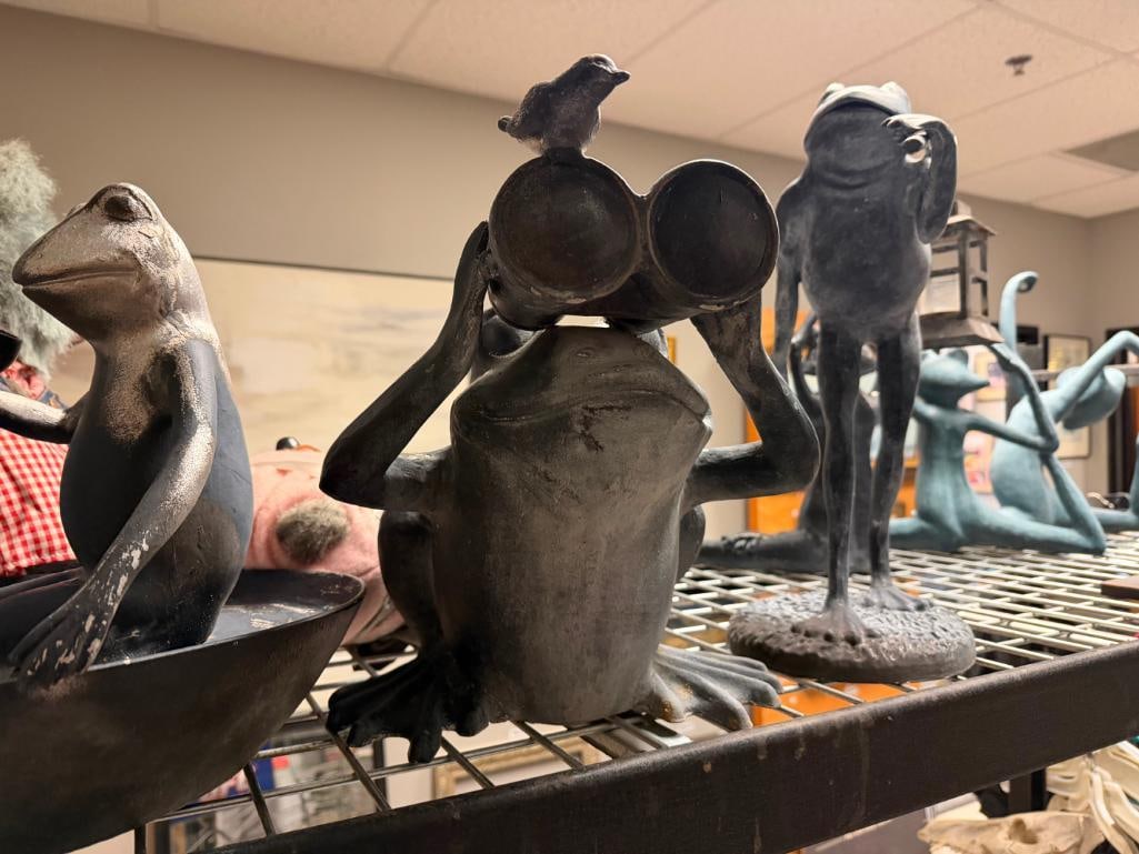 THREE SPI HOME " FROG FRIENDS " CAST ALUMINUM GARDEN YARD ART SCULPTURES - 10