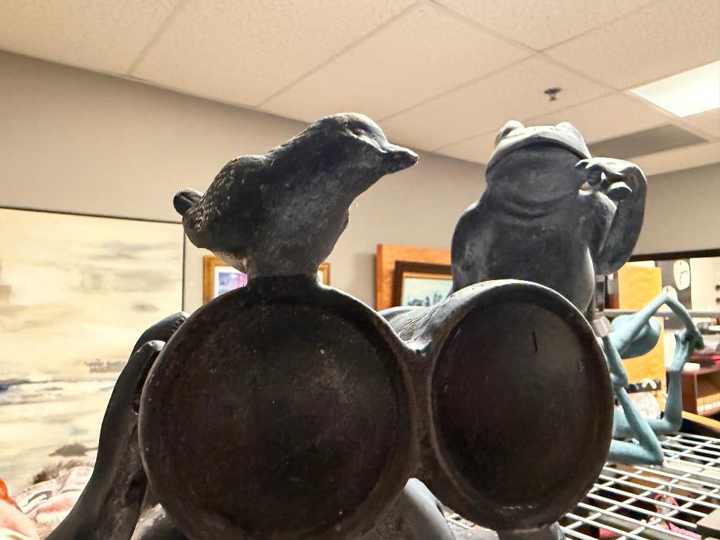 THREE SPI HOME " FROG FRIENDS " CAST ALUMINUM GARDEN YARD ART SCULPTURES - 11