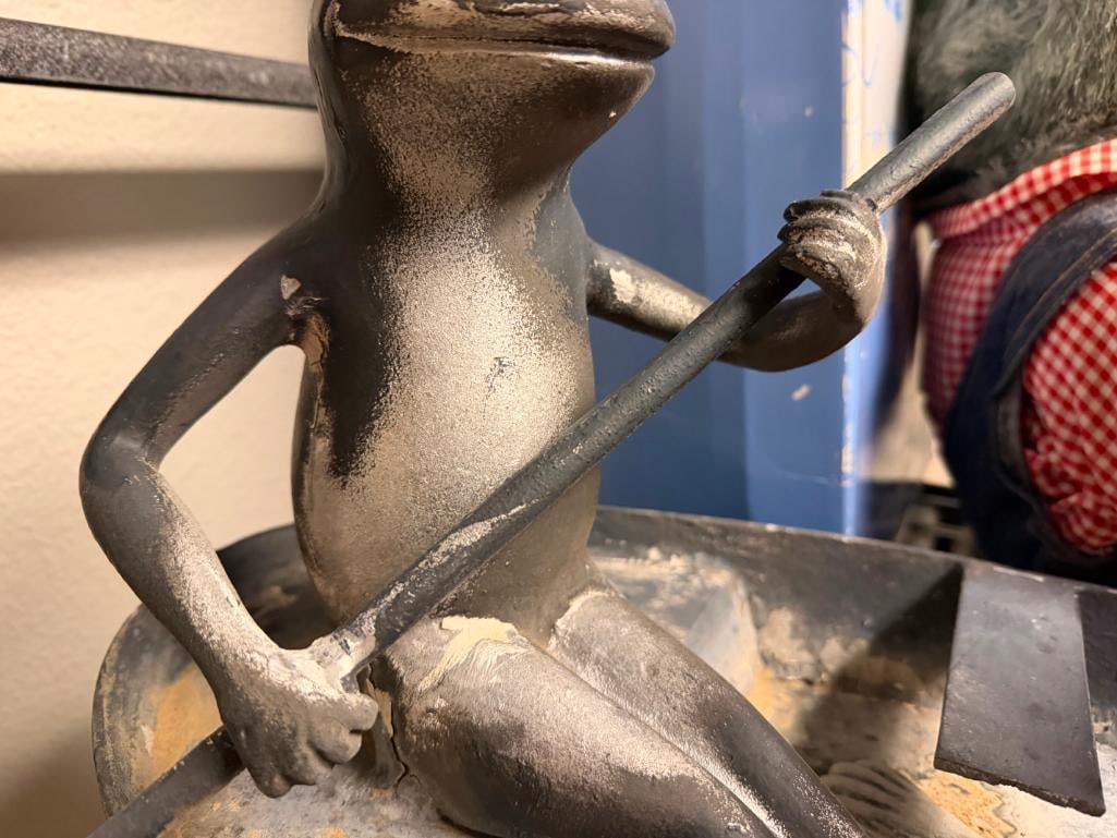 THREE SPI HOME " FROG FRIENDS " CAST ALUMINUM GARDEN YARD ART SCULPTURES - 5