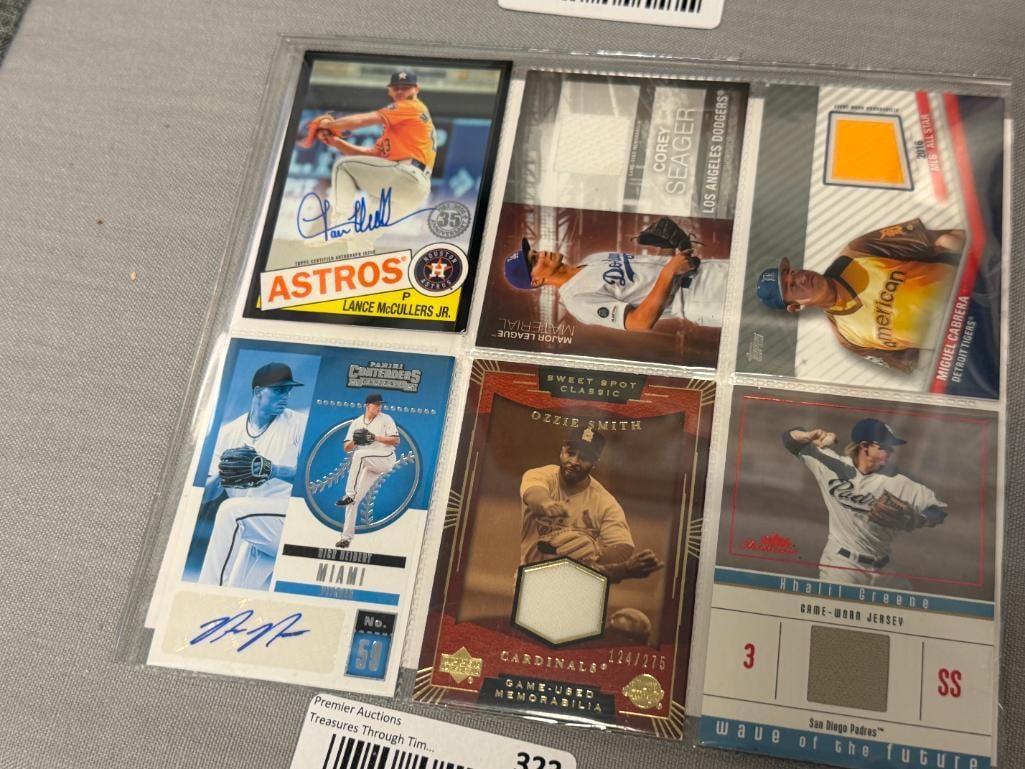 ASSORTED AUTOGRAPH AND JERSEY PATCH BASEBALL CARDS 12 TOTAL - 6
