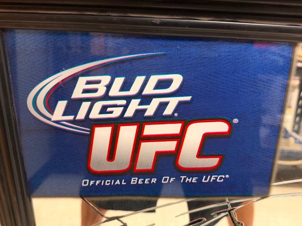 BUD LIGHT OFFICIAL BEER OF THE UFC ADVERTISEMENT BAR MIRROR BEER SIGN - 4