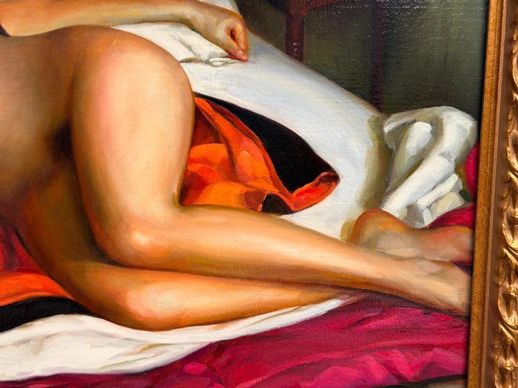 EVAN WILSON AMERICAN ARTIST ORIGINAL OIL ON CANVAS RECREATION NUDE PAINTING TITLED CARLA 1996 - 6