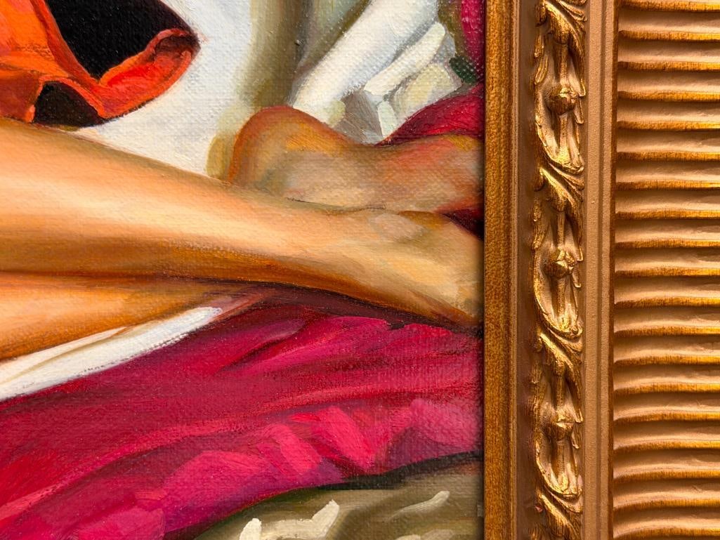 EVAN WILSON AMERICAN ARTIST ORIGINAL OIL ON CANVAS RECREATION NUDE PAINTING TITLED CARLA 1996 - 7