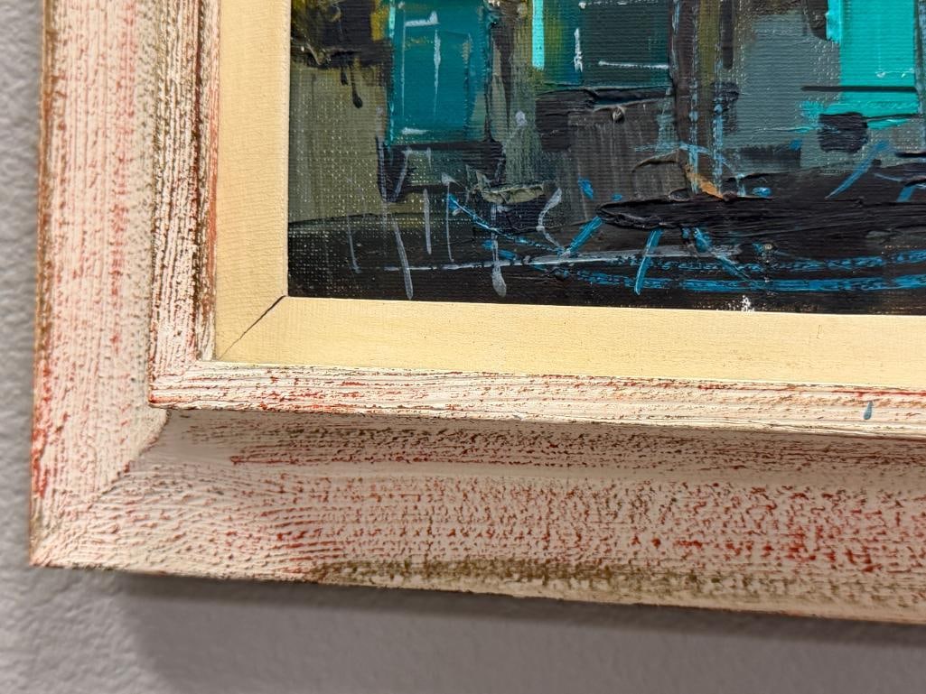 ORIGINAL OIL ON CANVAS PARISIAN PAINTING RUE DU CALVAIRE MONTMARTE PARIS - 7