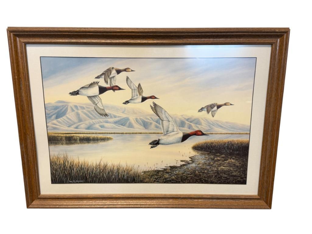 WILLIAM A. MOORE NEVADA ARTIST LIMITED EDITION PRINT CANVAS BACK DUCKS (1 of 8)