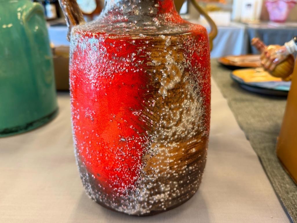 MID-CENTURY CARSTENS TONNIESHOF FAT LAVA TEXTURED POTTERY PITCHER MODEL 7065-25 - 5