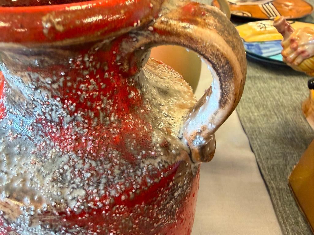MID-CENTURY CARSTENS TONNIESHOF FAT LAVA TEXTURED POTTERY PITCHER MODEL 7065-25 - 8