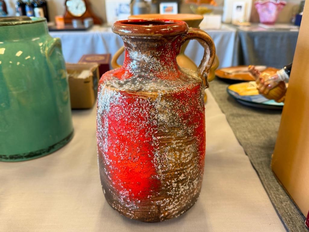 MID-CENTURY CARSTENS TONNIESHOF FAT LAVA TEXTURED POTTERY PITCHER MODEL 7065-25 - 9