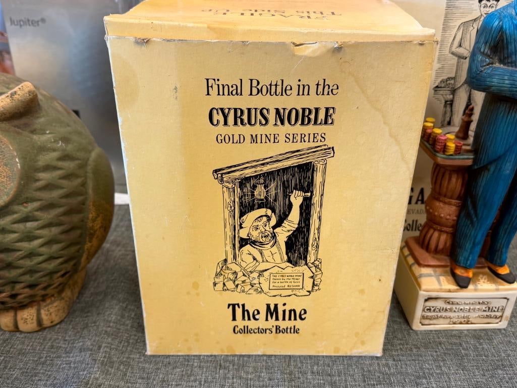 FIVE CYRUS NOBLE GOLD MINE SERIES COMMEMORATIVE FIGURAL DECANTERS SEARCHLIGHT NEVADA - 11