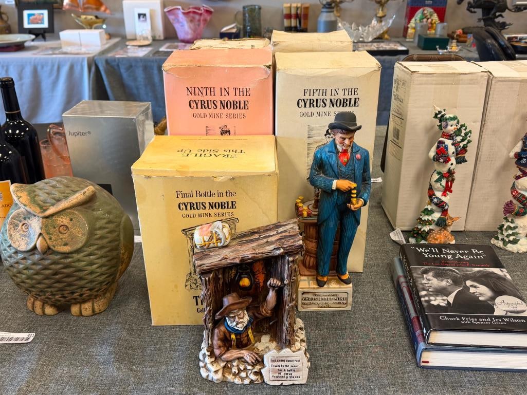 FIVE CYRUS NOBLE GOLD MINE SERIES COMMEMORATIVE FIGURAL DECANTERS SEARCHLIGHT NEVADA - 2