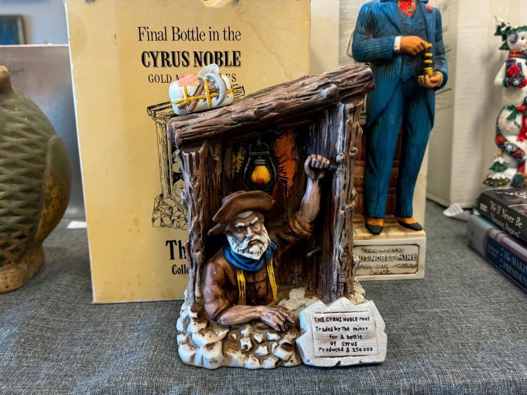 FIVE CYRUS NOBLE GOLD MINE SERIES COMMEMORATIVE FIGURAL DECANTERS SEARCHLIGHT NEVADA - 3