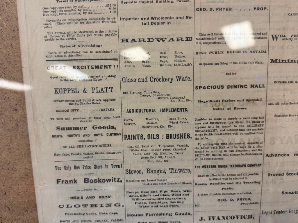 NOV. 16, 1876 THE CARSON DAILY APPEAL CARSON CITY, NV NEWSPAPER VOL. 9 NO. 54 - 9