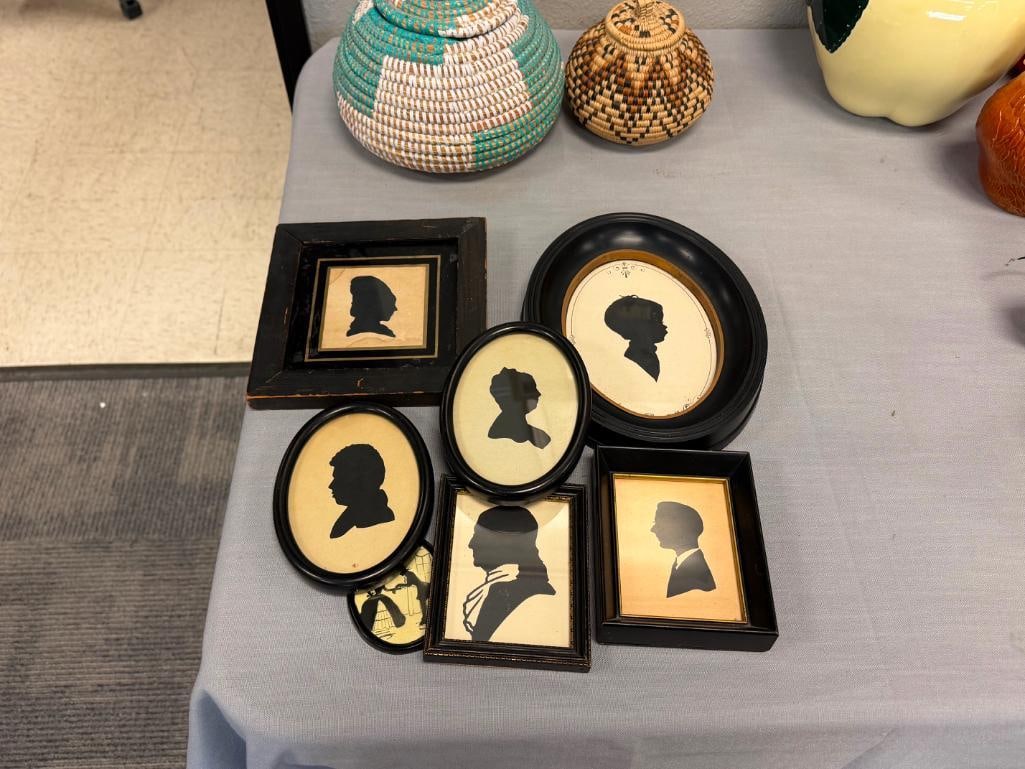 SEVEN VINTAGE AND EARLY 19TH CENTURY CUTWORK SILHOUETTES - 2