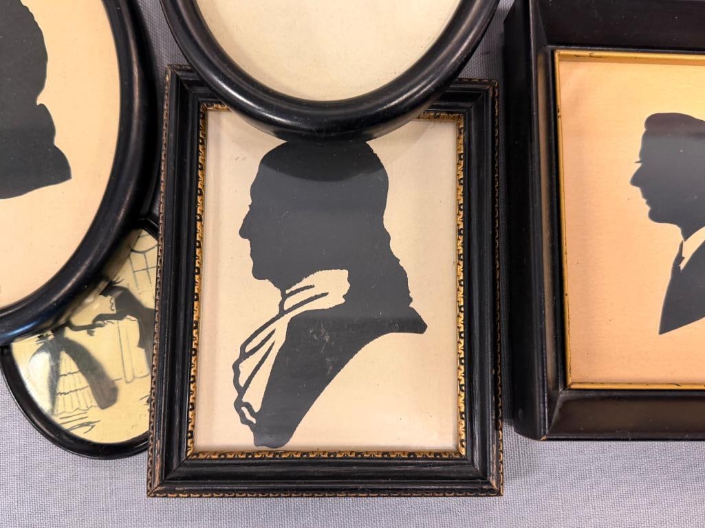 SEVEN VINTAGE AND EARLY 19TH CENTURY CUTWORK SILHOUETTES - 4