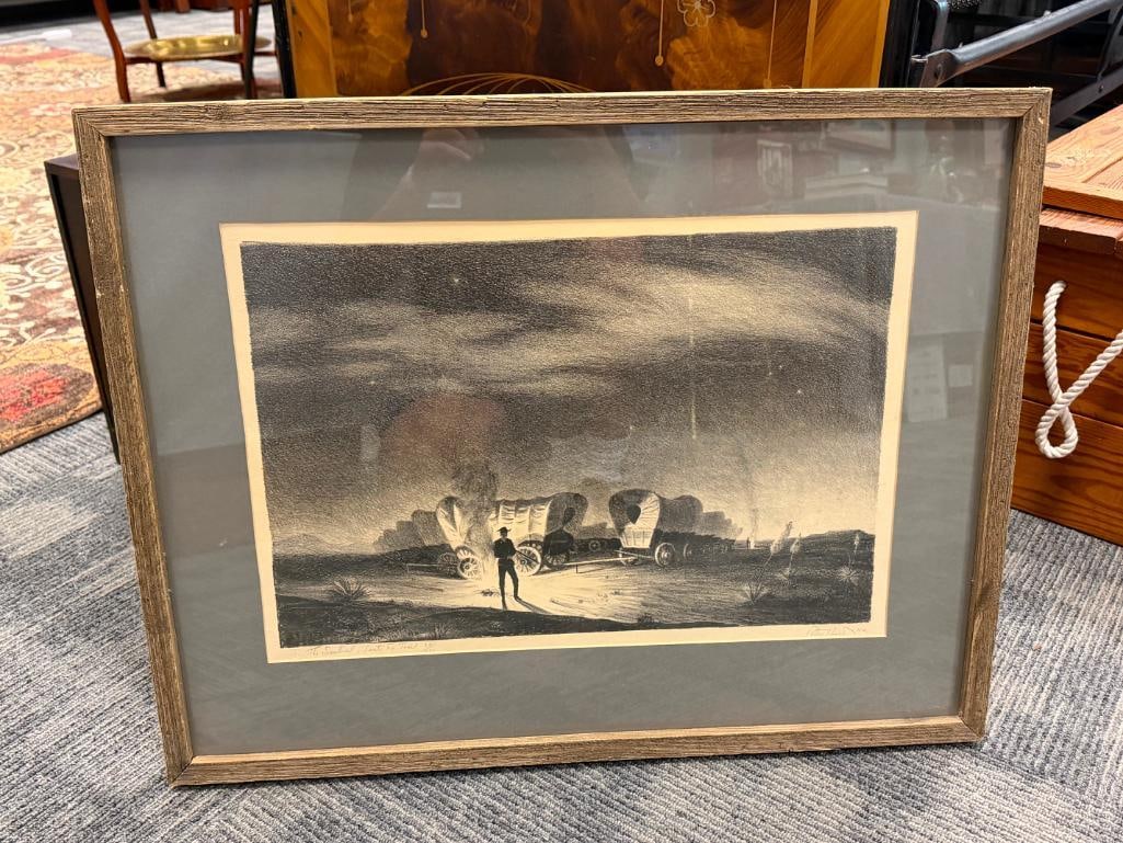 PETER HURD LIMITED EDITION LITHOGRAPH THE SENTINEL SANTA FE TRAIL NO. 28/500 - 10