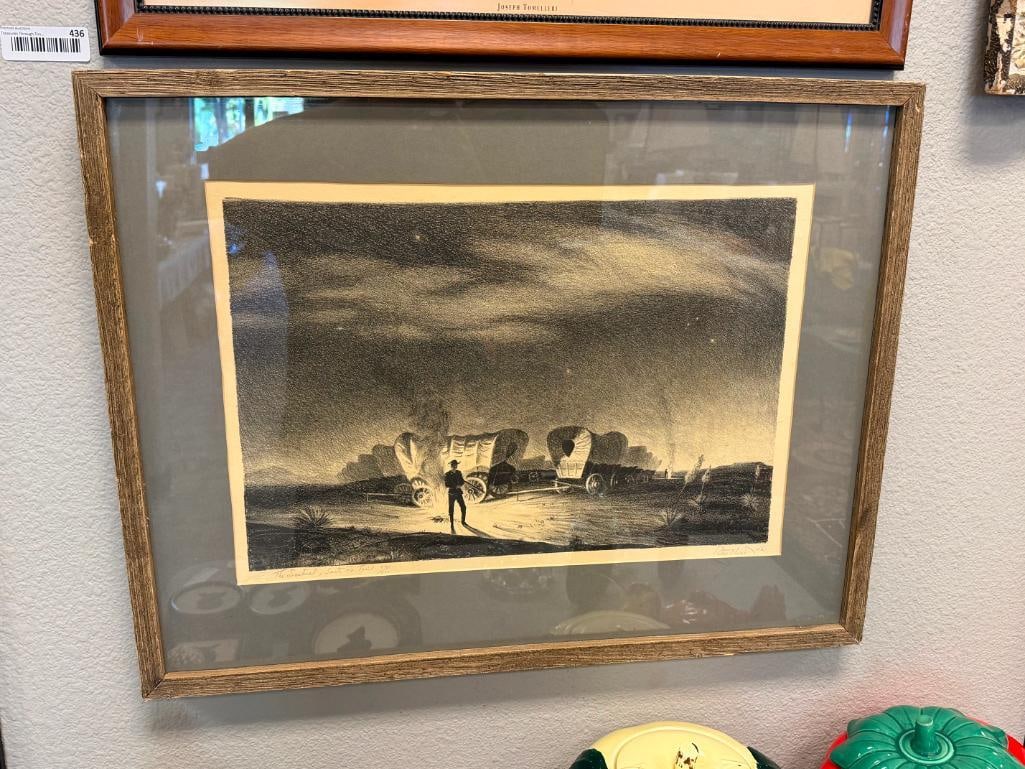 PETER HURD LIMITED EDITION LITHOGRAPH THE SENTINEL SANTA FE TRAIL NO. 28/500 - 2
