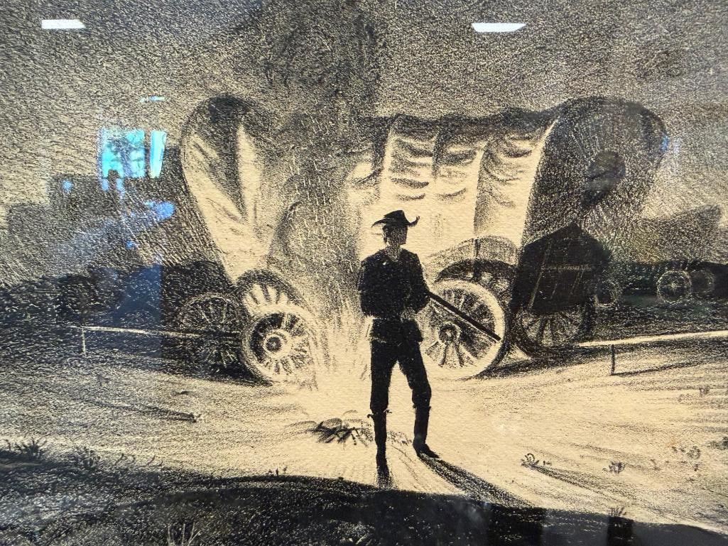 PETER HURD LIMITED EDITION LITHOGRAPH THE SENTINEL SANTA FE TRAIL NO. 28/500 - 6