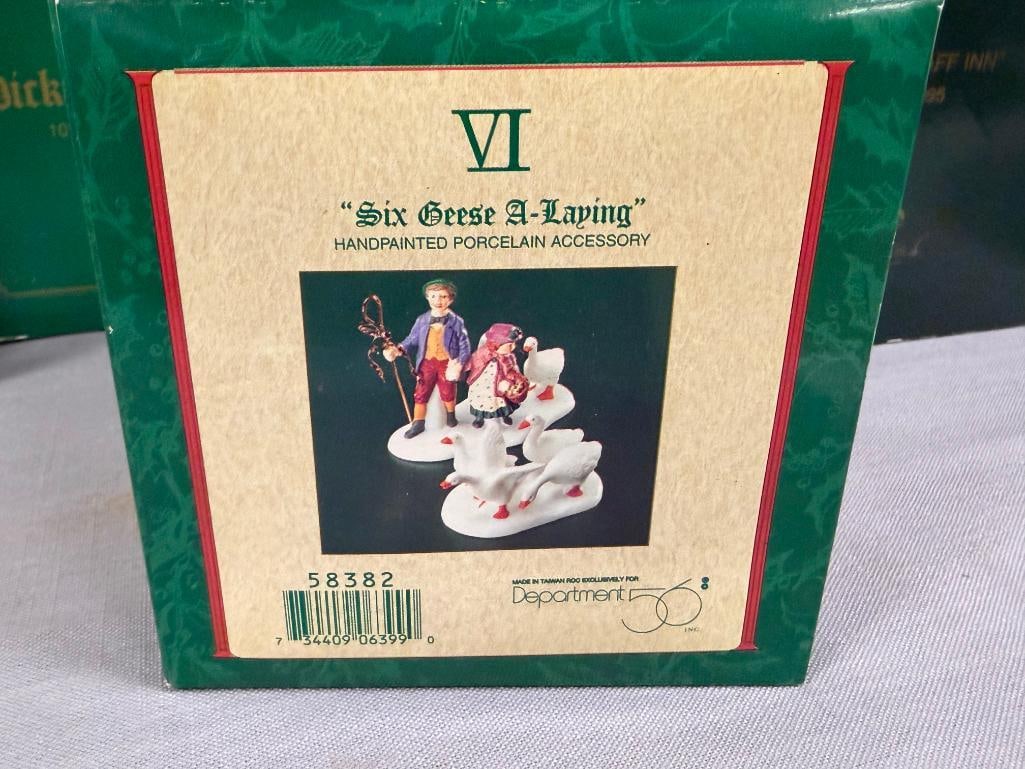 TWELVE DAYS OF DICKENS VILLAGE DEPT 56 PORCELAIN ILLUMINATING BUILDINGS AND ACCESSORIES - 8