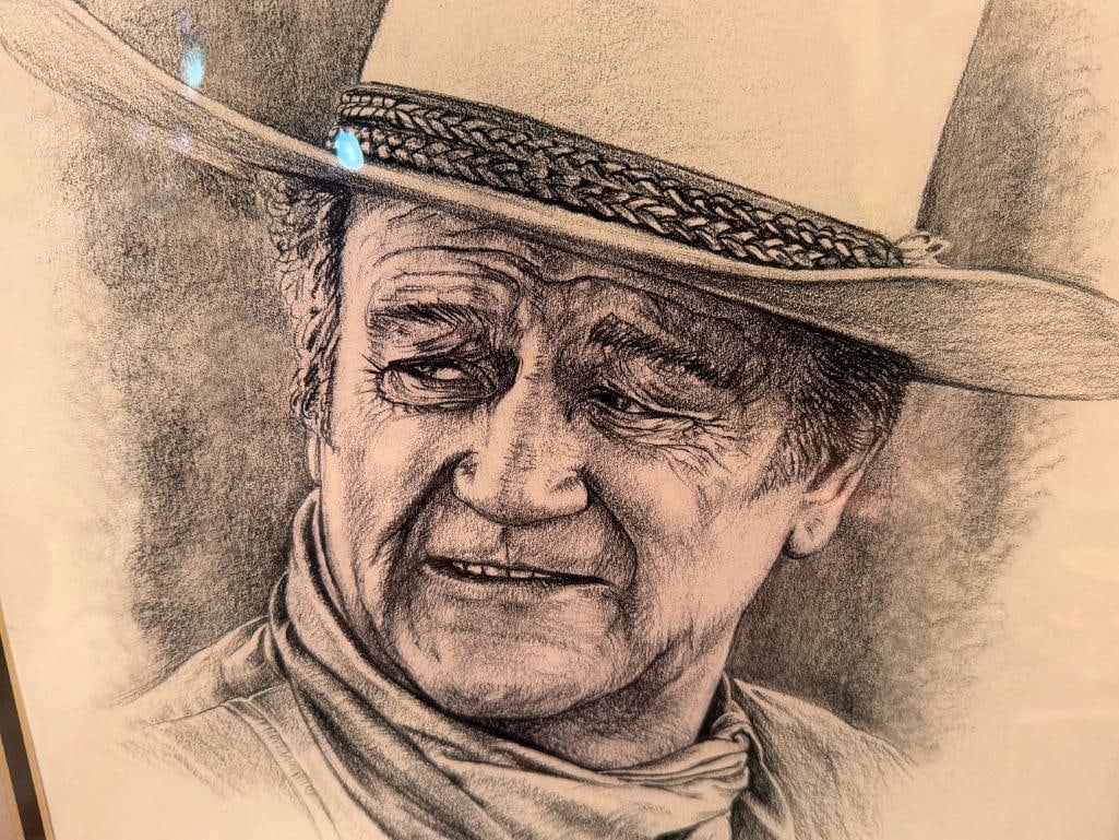 THE DUKE A LIFE IN PICTURES FIRST EDITION 2001 AND NAPLITANO JOHN WAYNE PORTRAIT PRINT - 10