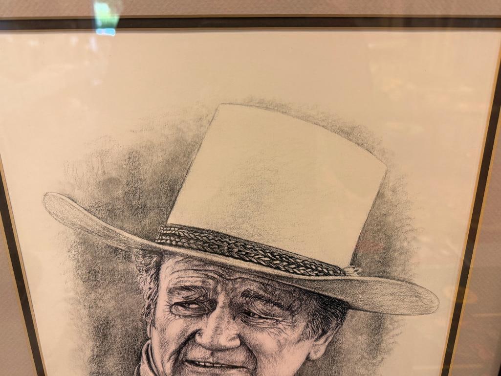 THE DUKE A LIFE IN PICTURES FIRST EDITION 2001 AND NAPLITANO JOHN WAYNE PORTRAIT PRINT - 11