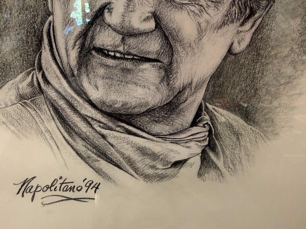 THE DUKE A LIFE IN PICTURES FIRST EDITION 2001 AND NAPLITANO JOHN WAYNE PORTRAIT PRINT - 12