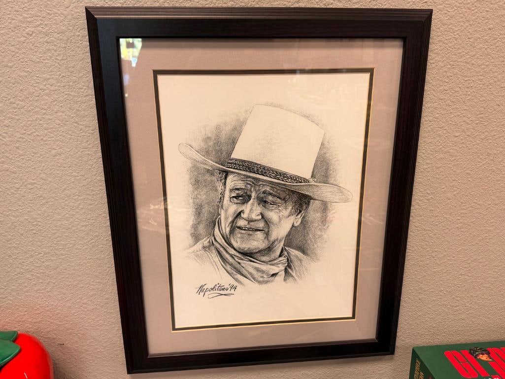 THE DUKE A LIFE IN PICTURES FIRST EDITION 2001 AND NAPLITANO JOHN WAYNE PORTRAIT PRINT - 8
