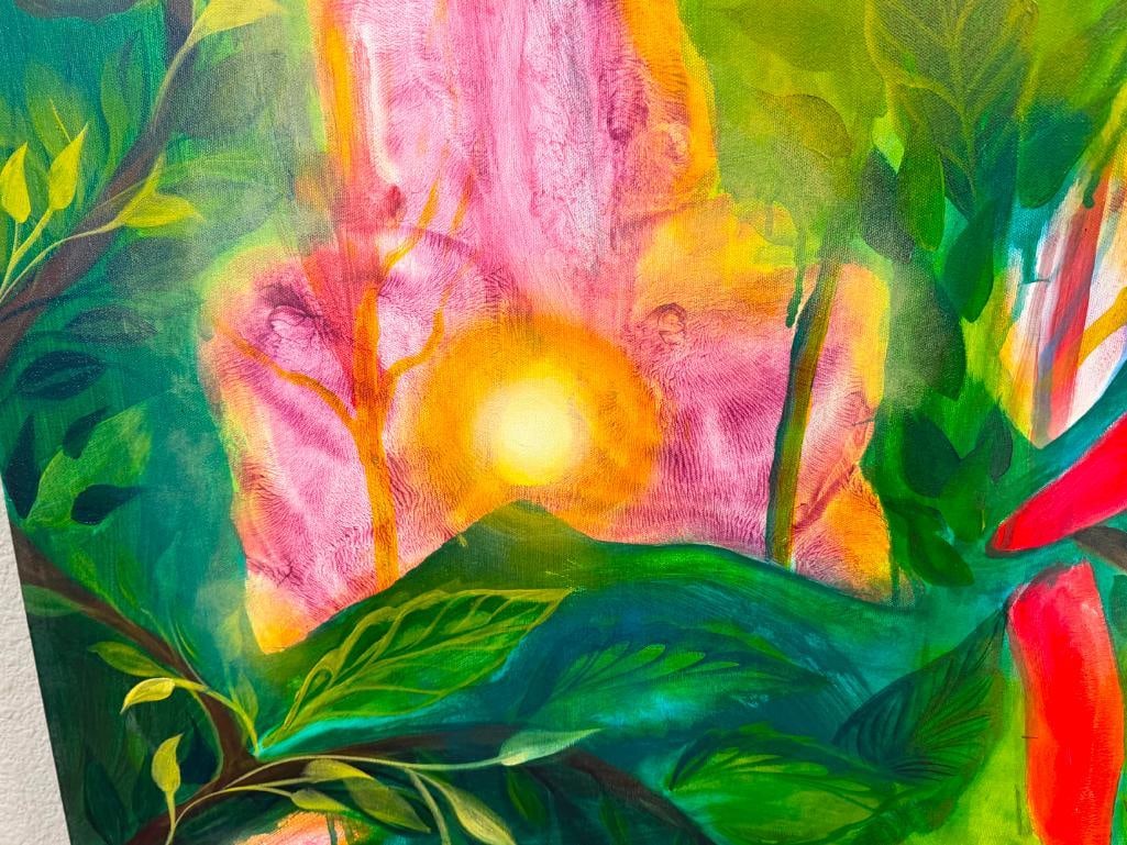 LILY HARTUNG AND JIM ZLOKOVICH NEVADA ARTISTS ORIGINAL OIL ON CANVAS BOTANICAL ABSTRACT - 5